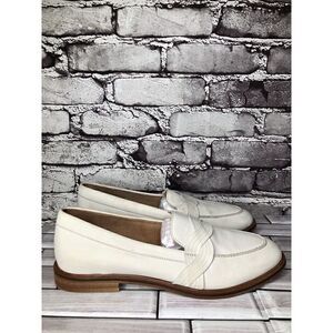 Liendo Seychelles Anthropologie White Faux Leather Loafers Shoes Women’s 9.5M US